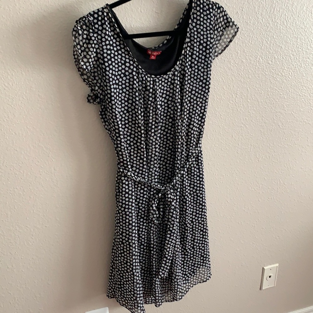 Black and white polka dot dress
